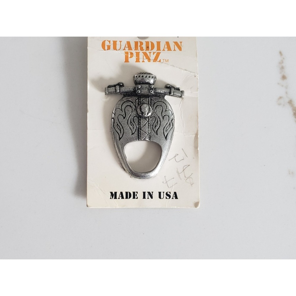 Guardian Pinz Motorcycle Bell Flame Skull Biker Vest Jacket Charm Made in USA